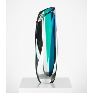 Kosta Boda Art Glass Saraband vaas blauw/turquoise, Lim. Ed.