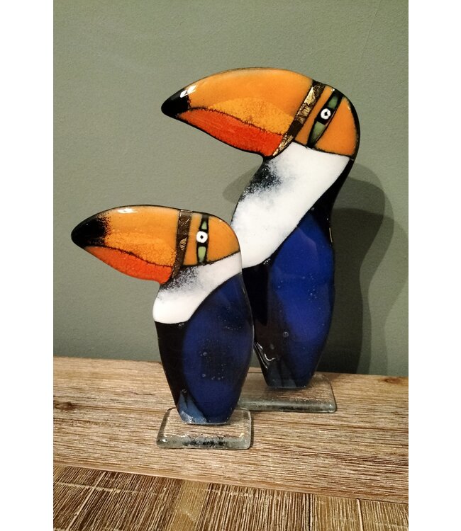 Glasstudio Habrat toekan oranje/goud