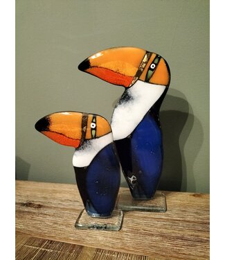 Glass Studio Habrat Habrat Glas - Toekan Gold oranje/blauw