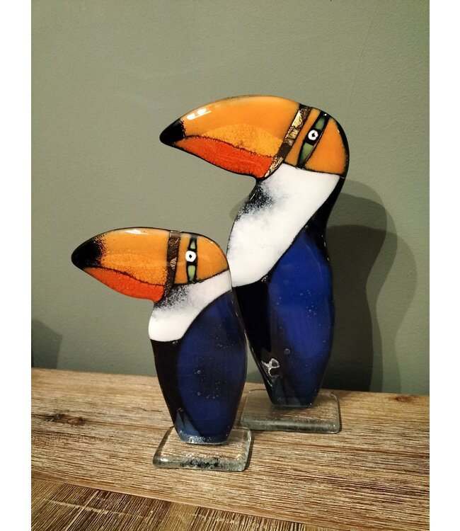 Glasstudio Habrat toekan oranje/goud