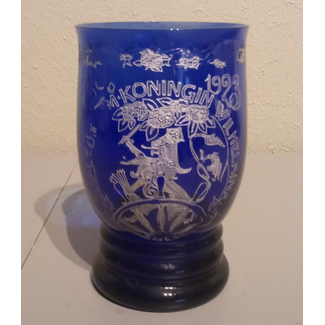 Royal Leerdam Crystal Andries Copier - Wilhelmina beker blauw 1923