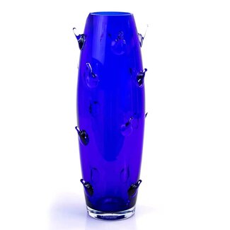 Loranto Glas Kristallen vaas Cactus blauw, H.40cm