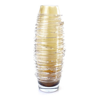 Loranto Glas Kristallen vaas Spiral amber, H.40cm