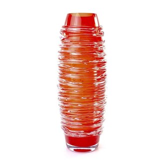 Loranto Glas Kristallen vaas Spiral rood, H.40cm