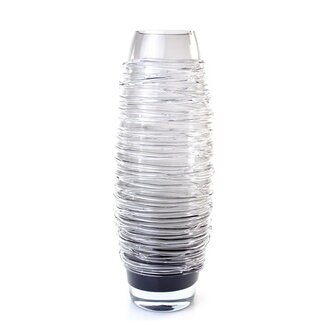 Loranto Glas Kristallen vaas Spiral zwart, H.40cm