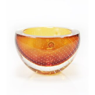 Loranto Glas Spijkerkom amber, Ø16cm