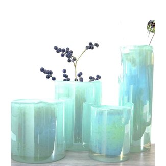 Loranto Glas Cilindervaas 'Robuust Turquoise'