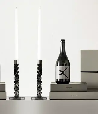 Orrefors Zweden Orrefors kandelaar Carat antraciet (2-pack)