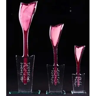 Habrat Glass - Maciej Habrat Studio Habrat - Roze glazen tulp