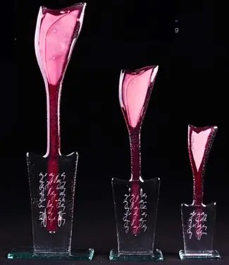 Glass Studio Habrat Studio Habrat - rosa gläserne Tulpe