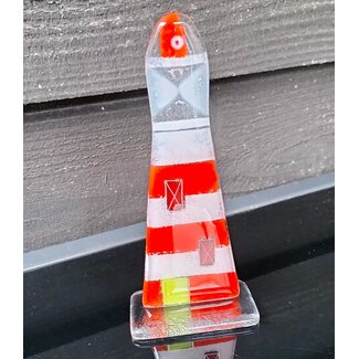 Glass Studio Habrat Studio Habrat - Glazen vuurtoren rood