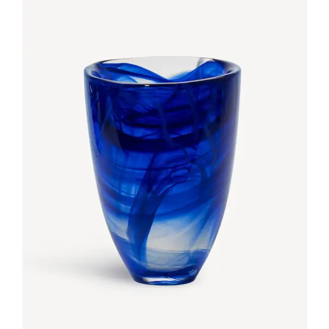 Kosta Boda Contrast vaas blauw/blauw