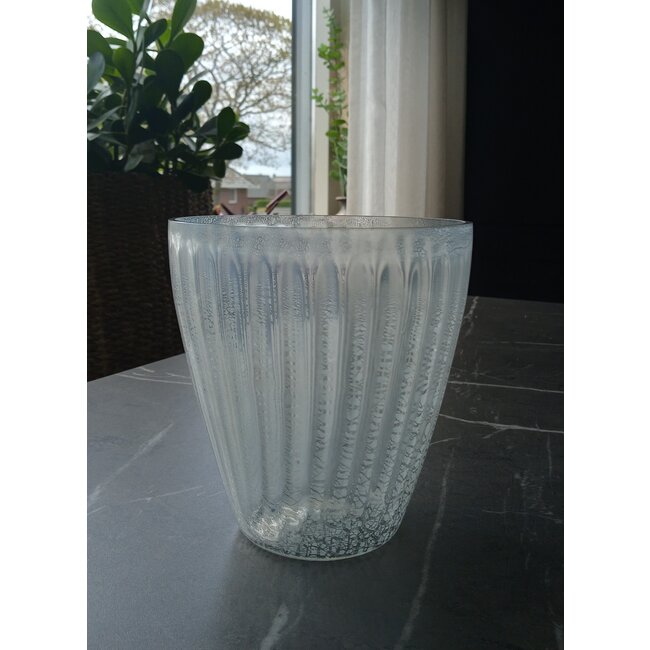 Andries Copier - Craquelé Sonoor Vaas Wit  1935