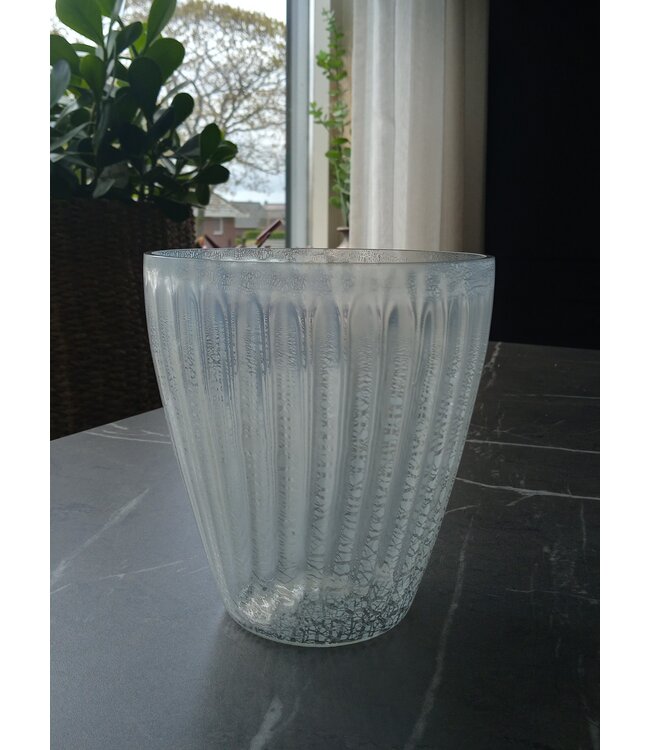 Andries Copier - Craquelé Sonoor Vaas Wit  1935