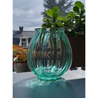 Royal Leerdam Crystal A.D. Copier -  Vaas meerblauw 1928