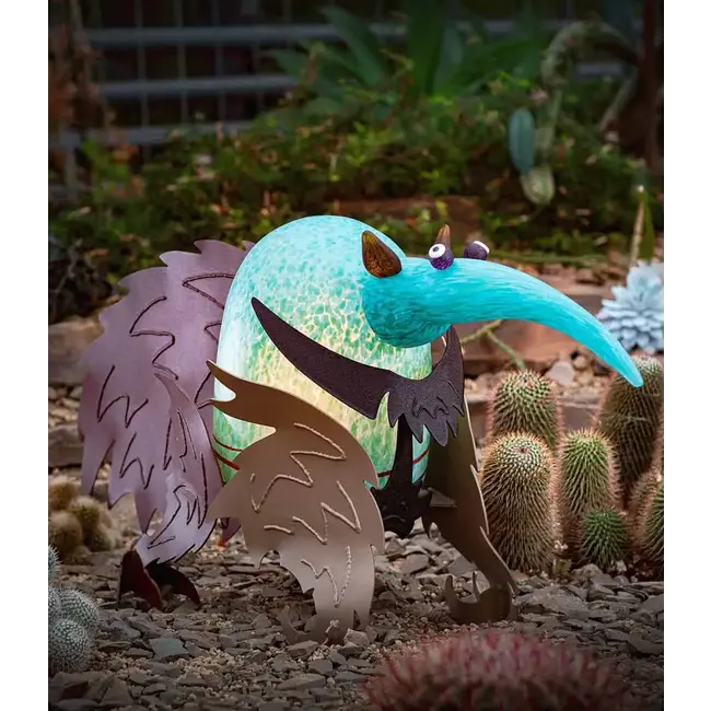 Borowski glaskunst lamp Fletcher, blauw-turquoise