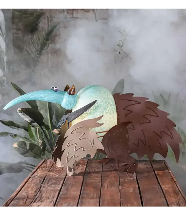 Borowski glaskunst lamp Fletcher, blauw-turquoise