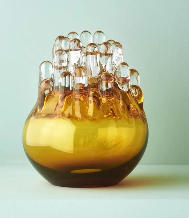 Kosta Boda kandelaar Polar amber