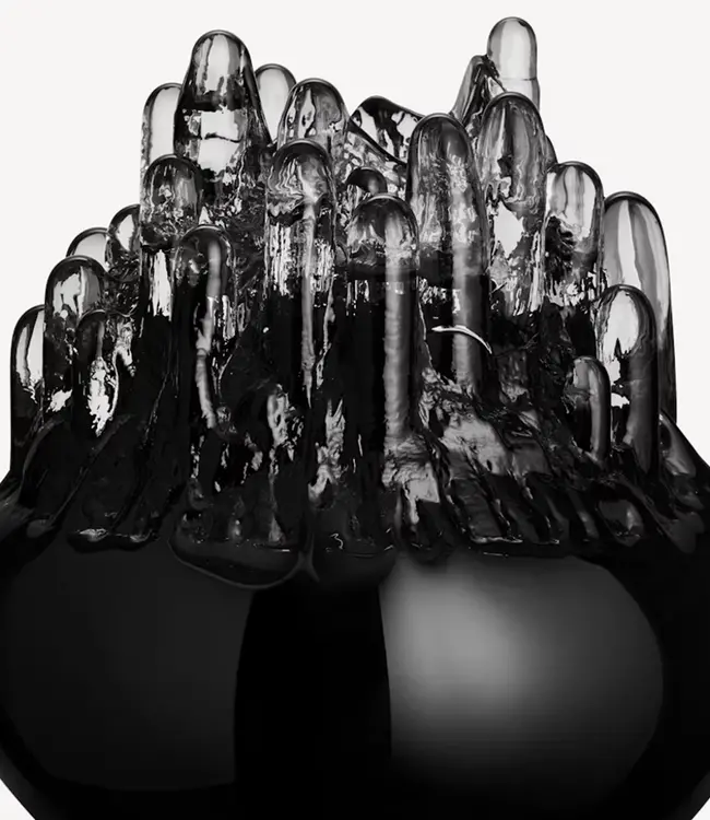 Kosta Boda Teelicht Polar schwarz