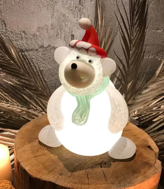 Glasstudio Borowski Borowski kerstobject Christmas Bear wit