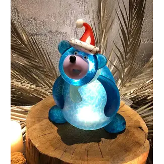 Glasstudio Borowski Borowski kerstobject Christmas Bear blauw