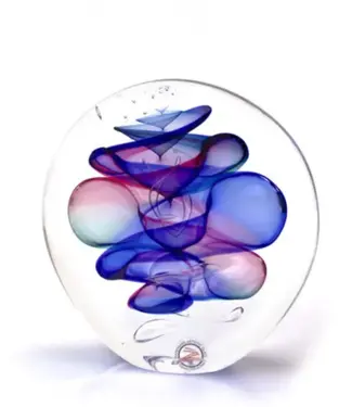 Ozzaro Kristal Tsjechië Kristallen paperweight Disc - Blauw/Groen/Rood