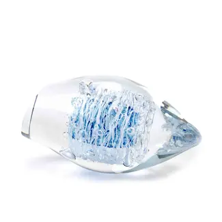 Ozzaro Kristal Tsjechië Ozzaro Kristallobjekt Knoten blau/weiß