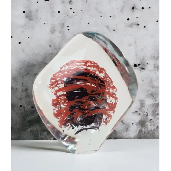 Ozzaro - Exklusive Glaskunst 'Wirbel' rot/schwarz