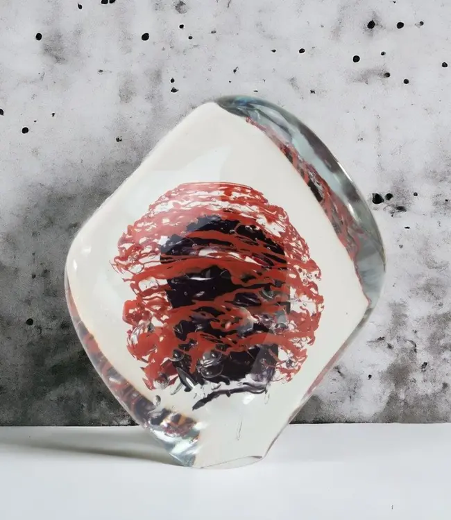 Ozzaro - Exklusive Glaskunst 'Wirbel' rot/schwarz