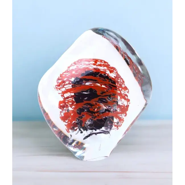 Ozzaro - Exclusieve glaskunst 'Swirl' rood/zwart