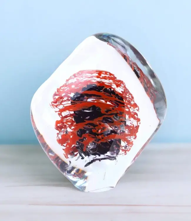 Ozzaro - Exclusieve glaskunst 'Swirl' rood/zwart