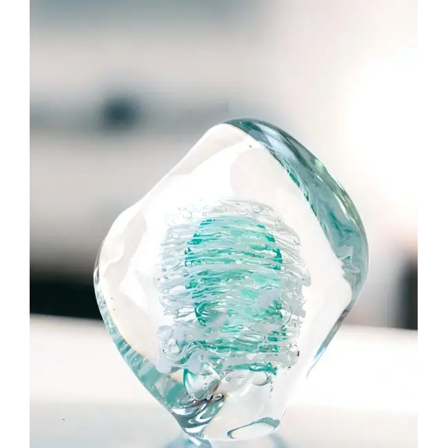 Ozzaro - Exclusieve glaskunst 'Swirl' turquoise