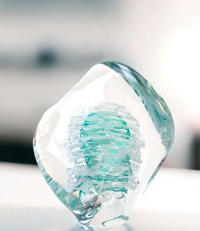 Ozzaro - Exclusieve glaskunst 'Swirl' turquoise