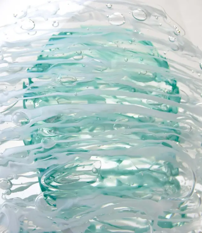 Ozzaro - Exclusieve glaskunst 'Swirl' turquoise