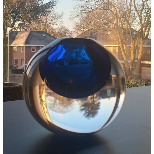 Leerdam Glaskunst - Kugel blauer Kern 2005