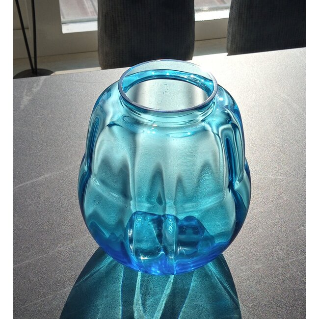 Kristalunie Maastricht - Vaas Alcyon blauw 1933