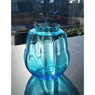 Kristalunie Maastricht - Vaas Alcyon blauw 1933