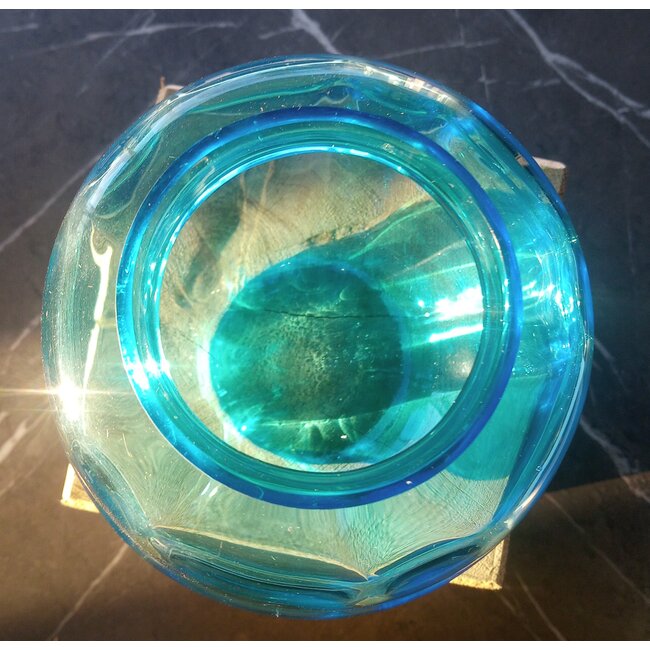 Kristalunie Maastricht - Vaas Alcyon blauw 1933