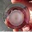 Leerdam glas object appel met roze spiraal 1990