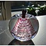 Leerdam Glasobjekt Apfel mit rosa Spirale 1990