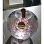 Leerdam Glasobjekt Apfel mit rosa Spirale 1990