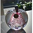 Leerdam glas object appel met roze spiraal 1990