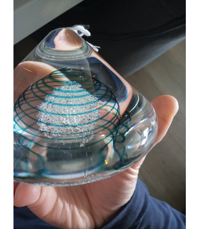 Leerdam glas object met spiraal 1990