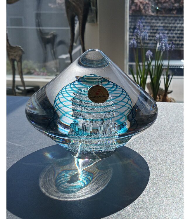 Leerdam glas object met spiraal 1990