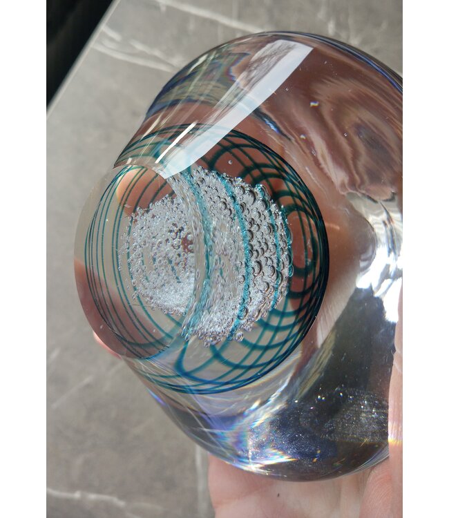 Leerdam glas object met spiraal 1990