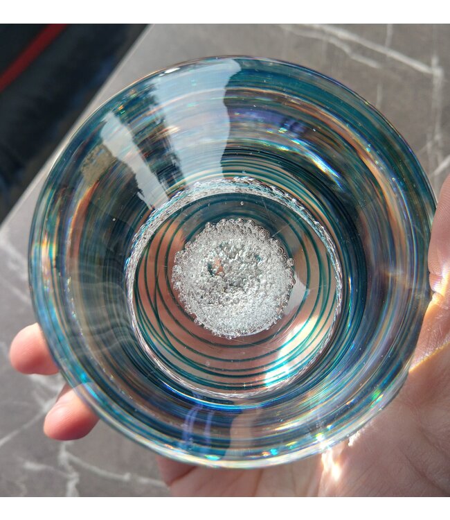 Leerdam glas object met spiraal 1990