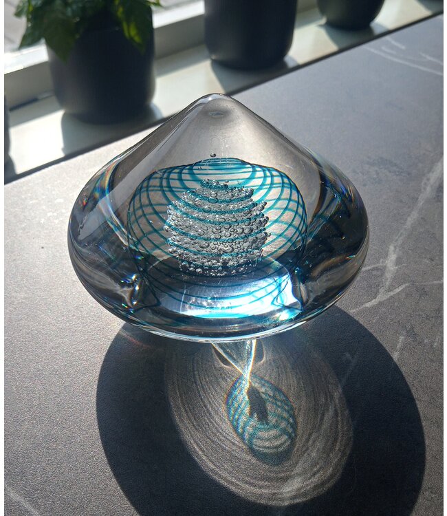 Leerdam glas object met spiraal 1990