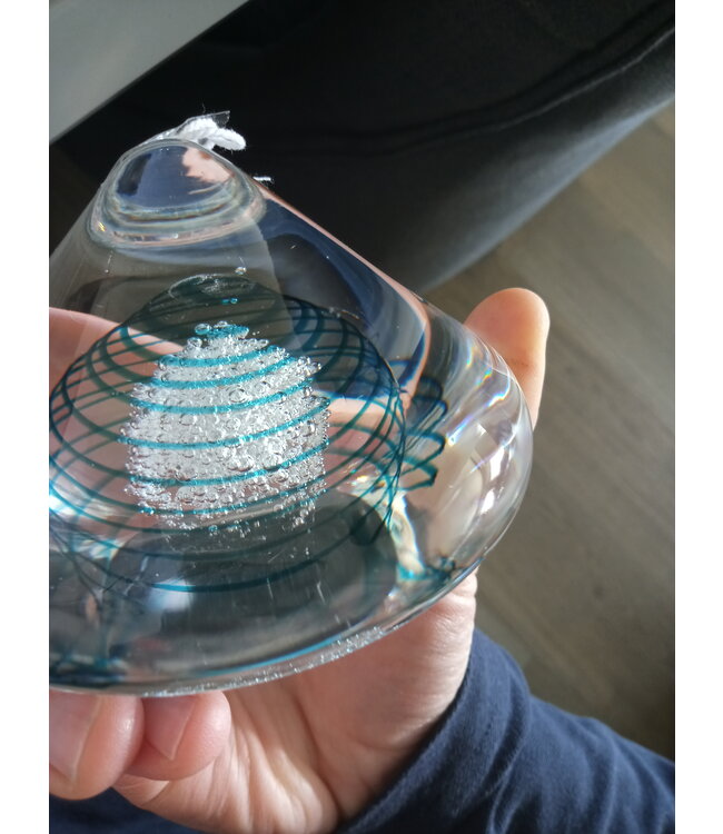 Leerdam glas object met spiraal 1990