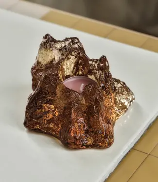 Hanna Hansdotter Kosta Boda Teelichthalter Rock Bronze