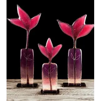 Glass Studio Habrat Habrat - Meadow Flower roze